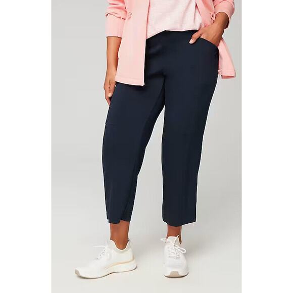 J. Jill Pants - J. Jill Fit Sleek Double Knit Seamed Crop Pants Navy Blue Women's Plus Size 2X